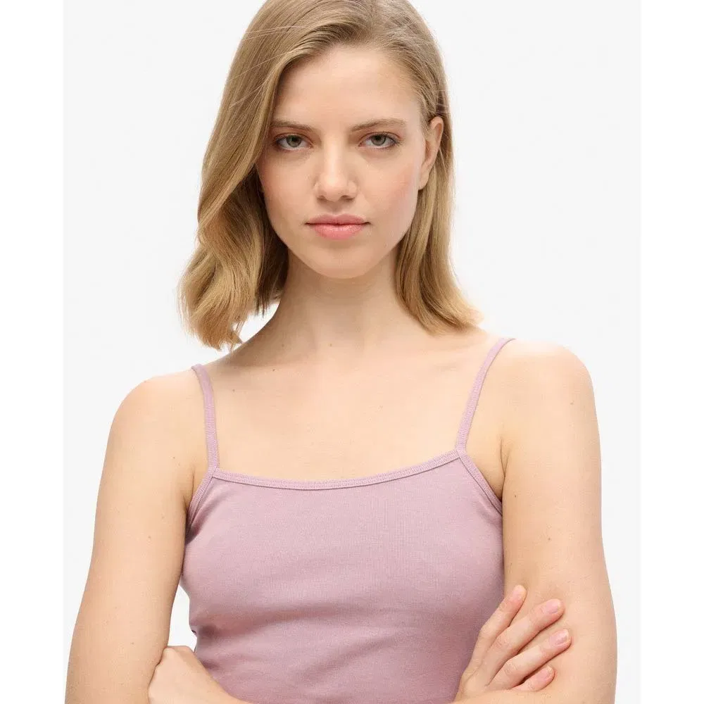 Майка без рукавов Fine Rib Cami Superdry, розовый — фото 4