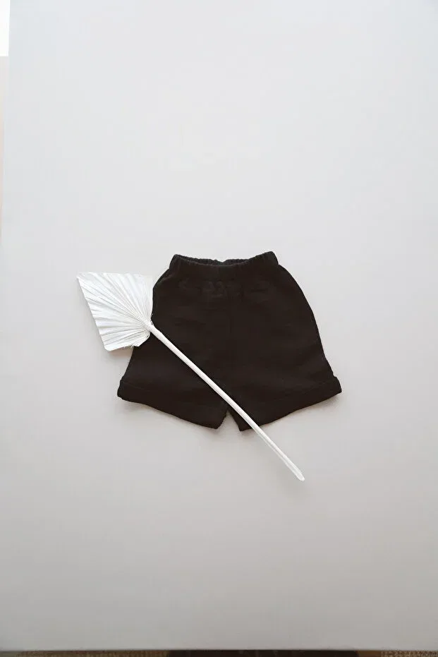 Детские шорты для девочек муслиновые Organic cotton muslin shorts (1-5 years) Pure Lille, Black — фото 4