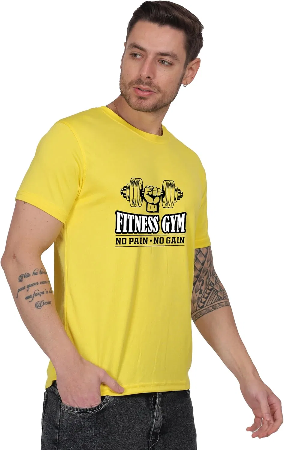 Мужская футболка Regular Fit Graphic Design, Yellow — фото 3