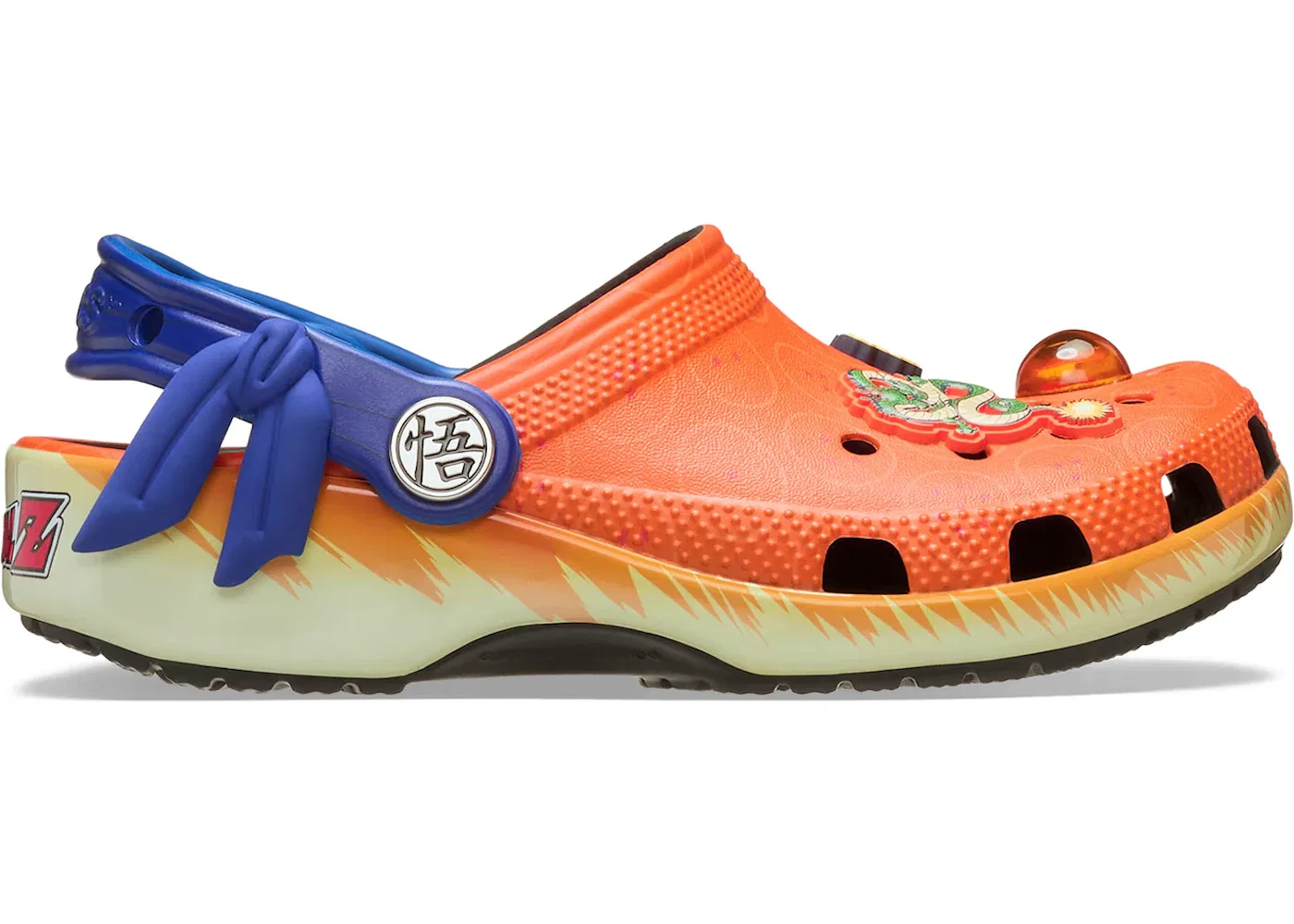 Детские клоги с принтом Dragon Ball Z Goku Crocs, Orange/Blue/Black
