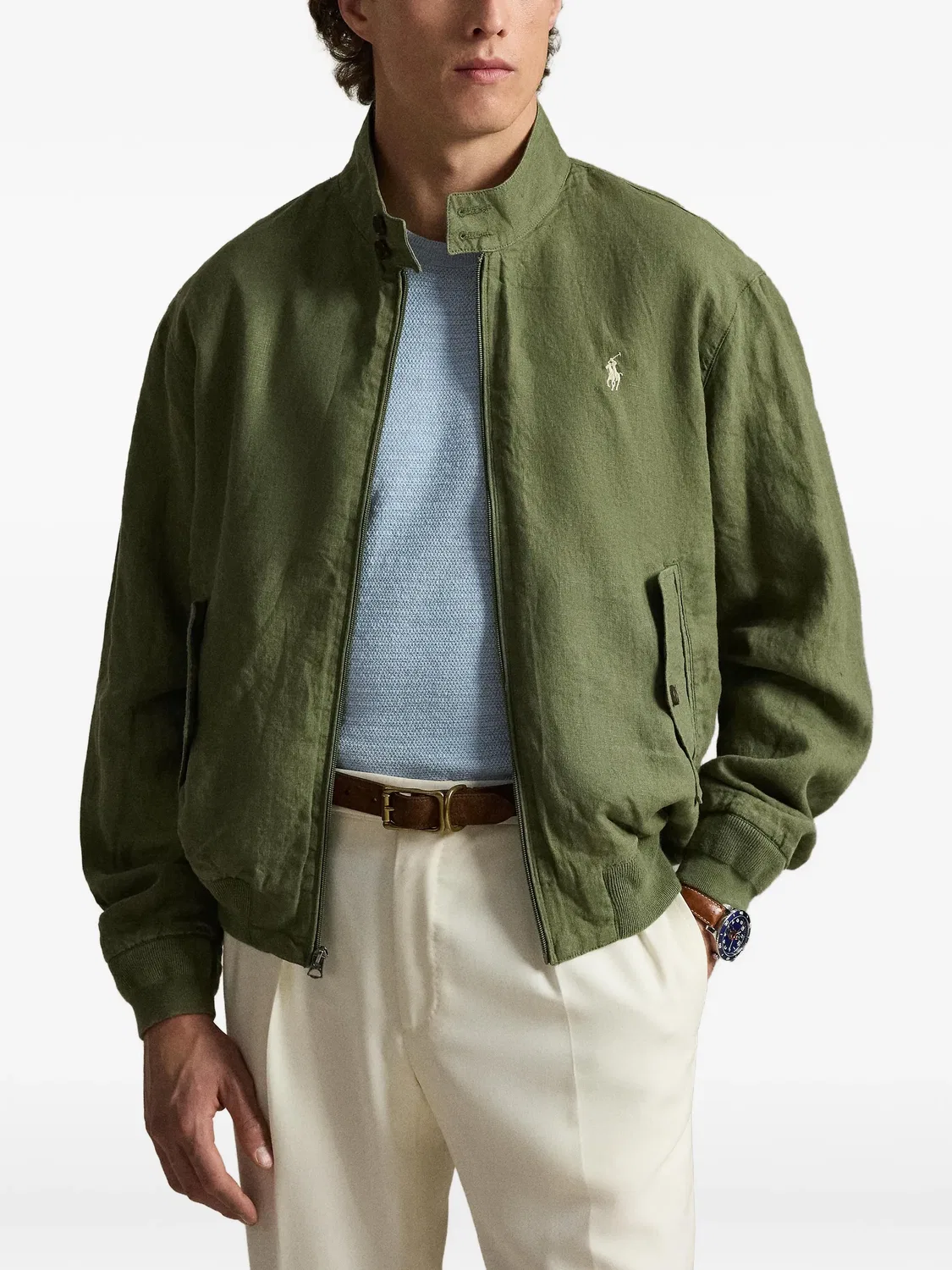 Куртка Bedford льняная Polo Ralph Lauren, зеленый — фото 2
