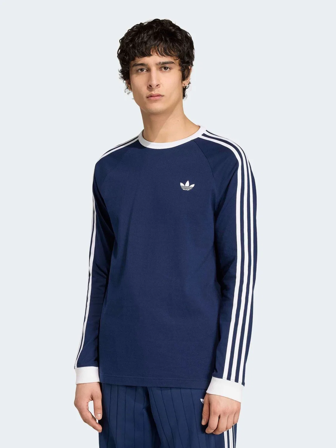 Футболка с длинным рукавом, 3-Stripes, adidas Originals, синий
