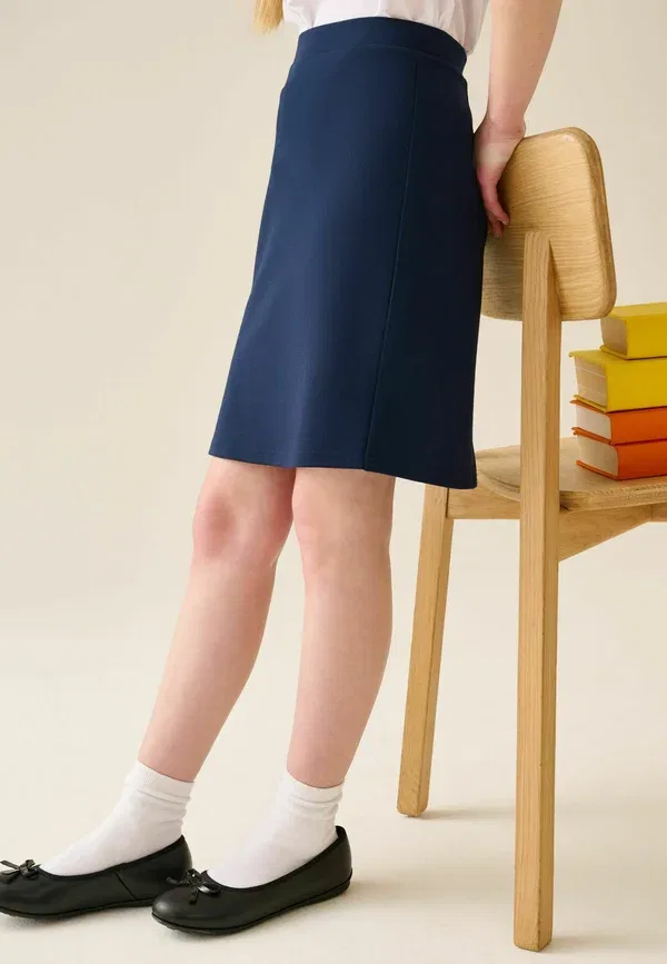 Юбка джерси, фасон A-line, Senior jersey pencil skirt, Next, Navy blue, темно-синий — фото 4