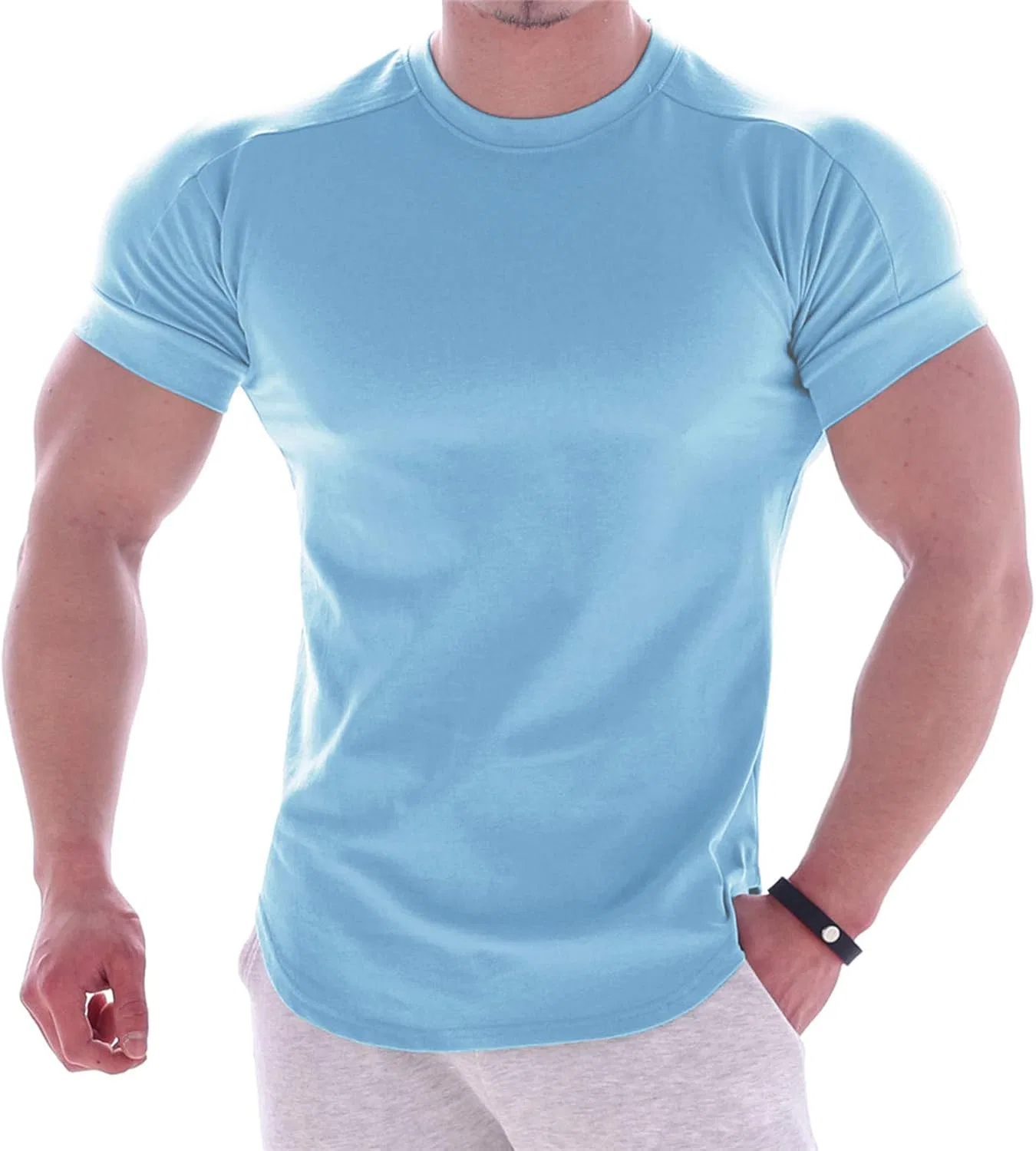 Мужская футболка с коротким рукавом влагоотводящая Active, Sky Blue-1
