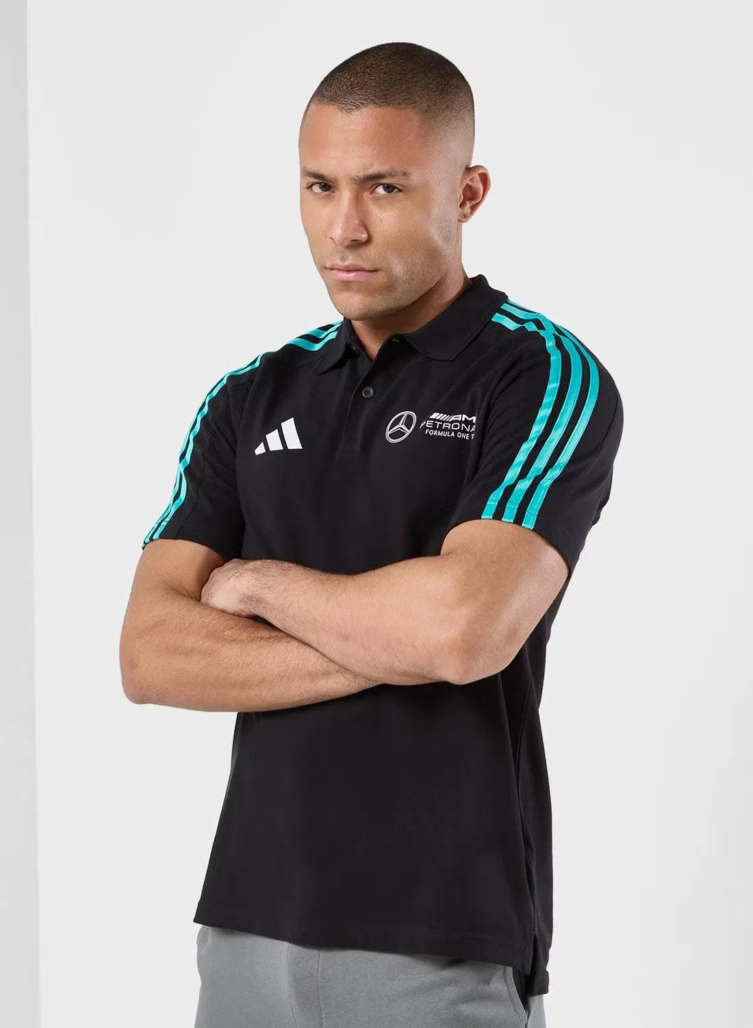 Поло с коротким рукавом Mercedes - AMG Petronas Formula One Team DNA Adidas, черный