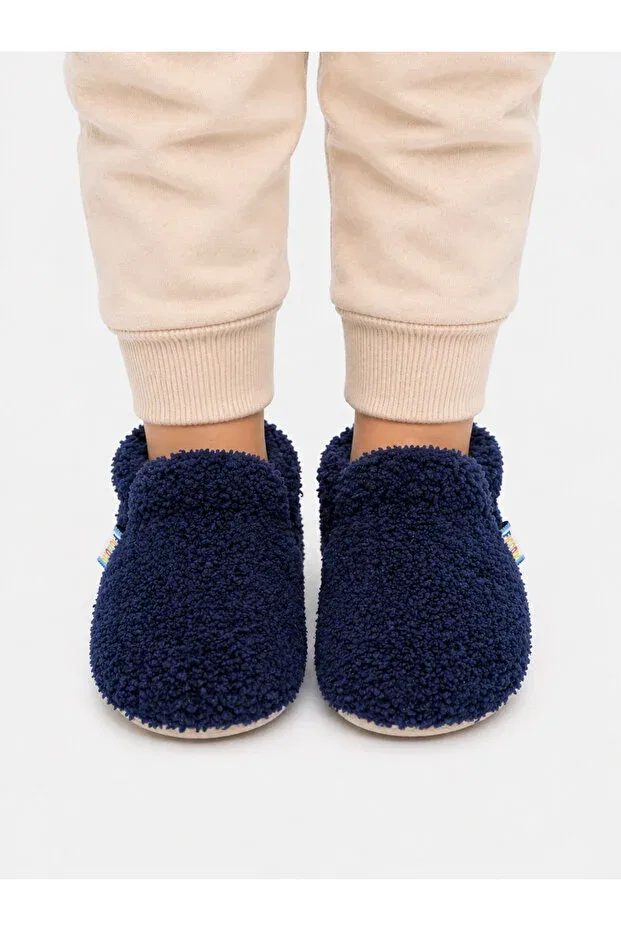 Детские пинетки из флиса с органическим хлопком Funny Baby, Navy Blue — фото 4