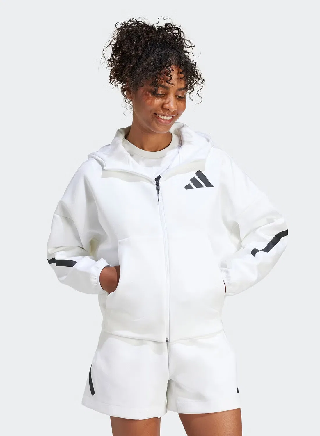 Худи с мягким трикотажем Z.N.E Adidas, белый