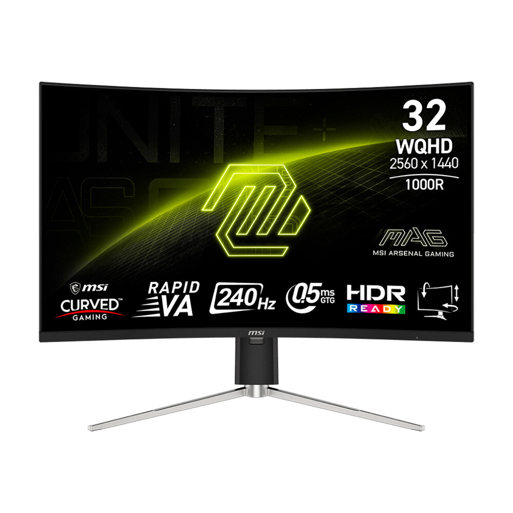 

Монитор игровой MSI MAG 325CQRXF E2, 31.5", 2560x1440, 240 Гц, Rapid VA, черный