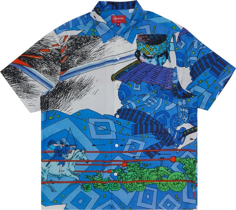 

Рубашка Supreme Ronin Silk Short-Sleeve Shirt 'Blue', синий
