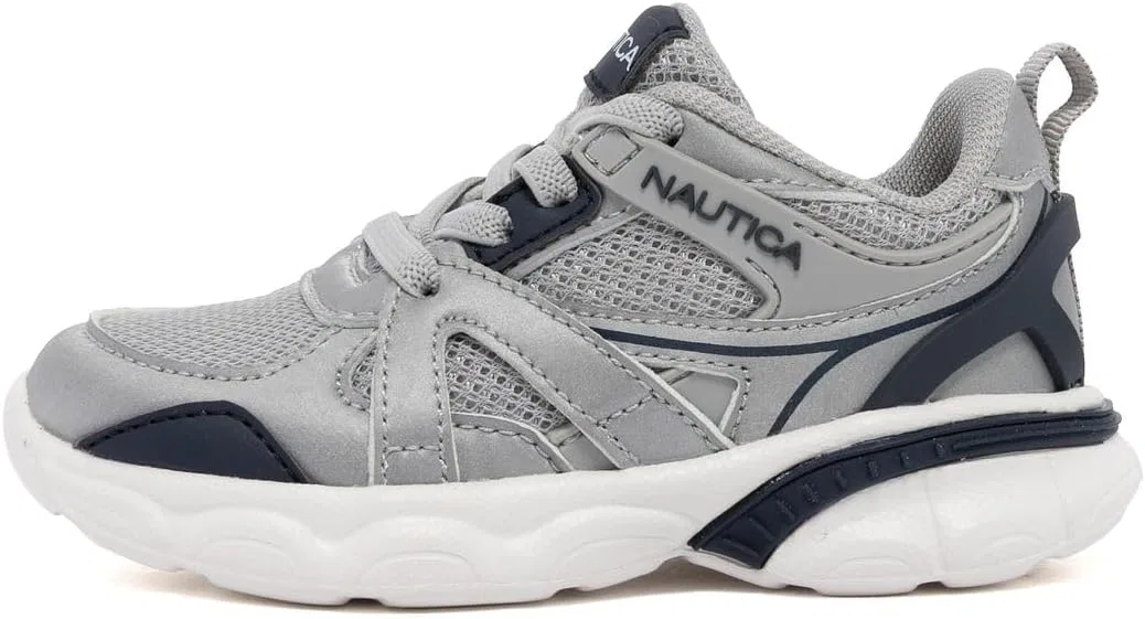 Детские кроссовки с легким дышащим сетчатым верхом Nautica, White Silver Navy — фото 2