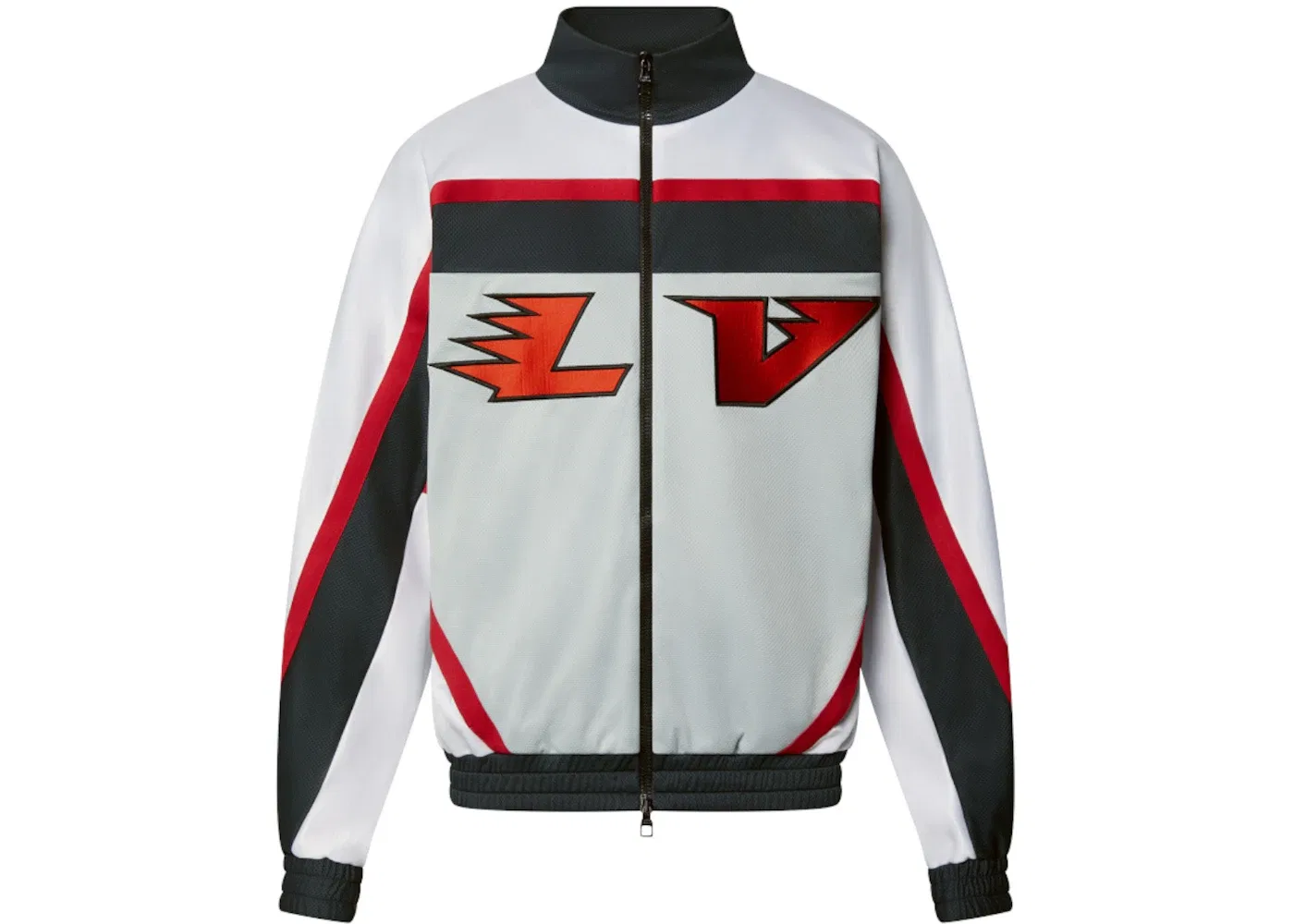 Мужская куртка с принтом Embellished LV Graphic Hockey Tracktop Jacket Louis Vuitton, White