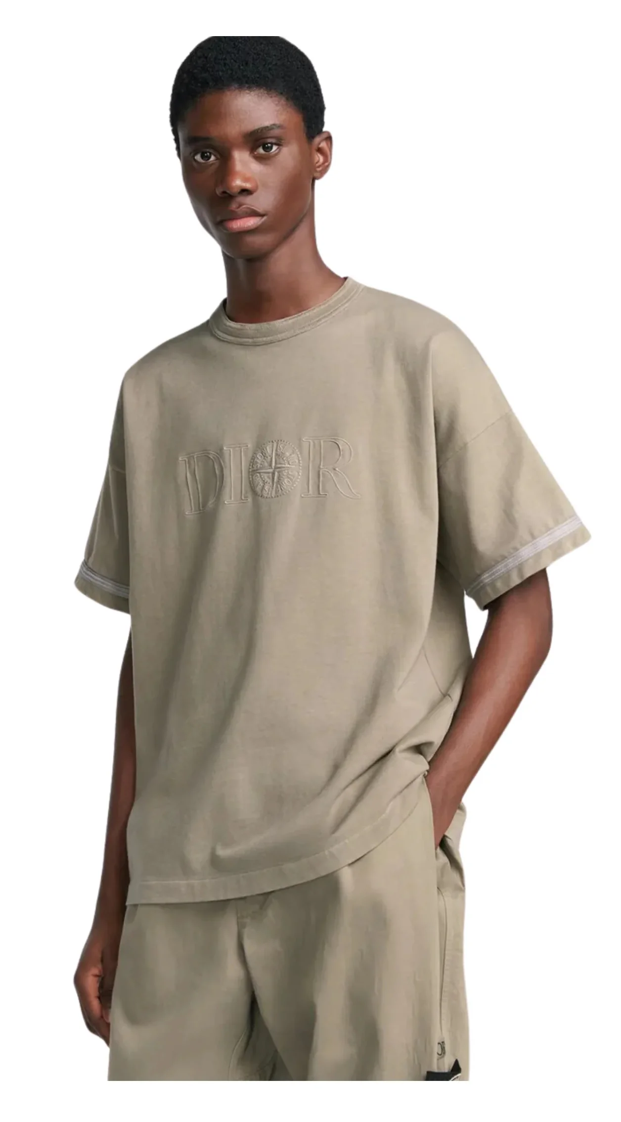 Футболка Dior x Stone Island, коричневый