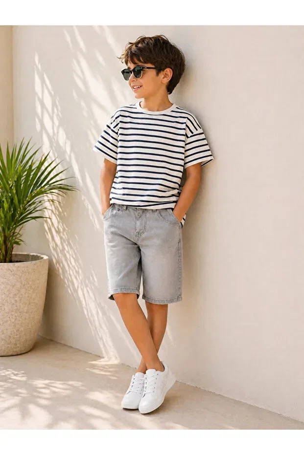 Детские шорты для мальчиков джинсовые Orca Kids Fashion, Gray — фото 3