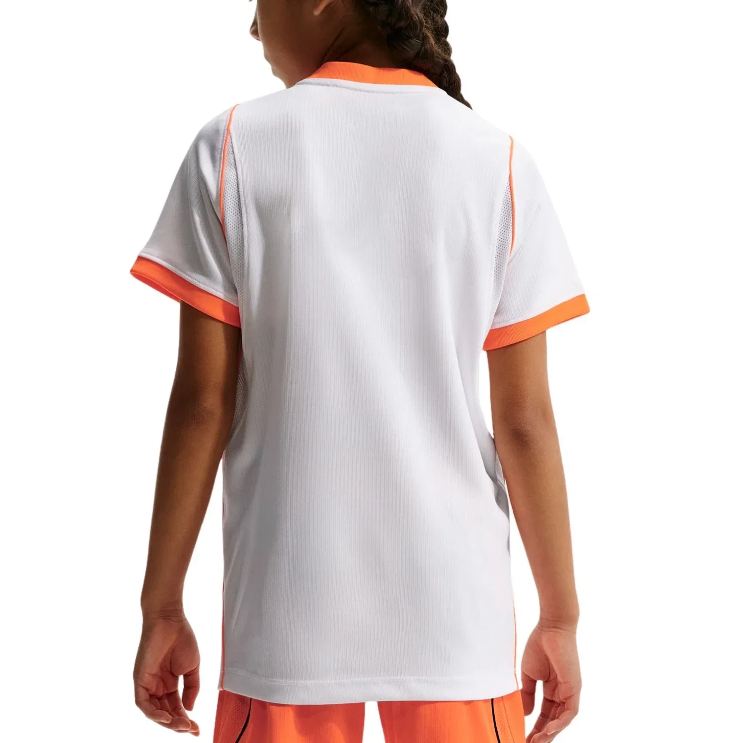 Детская футболка с длинным рукавом Nike Netherlands National Team 2026 Stadium Away Dri-FIT Soccer Jersey White Hyper Crimson Black, белый — фото 2