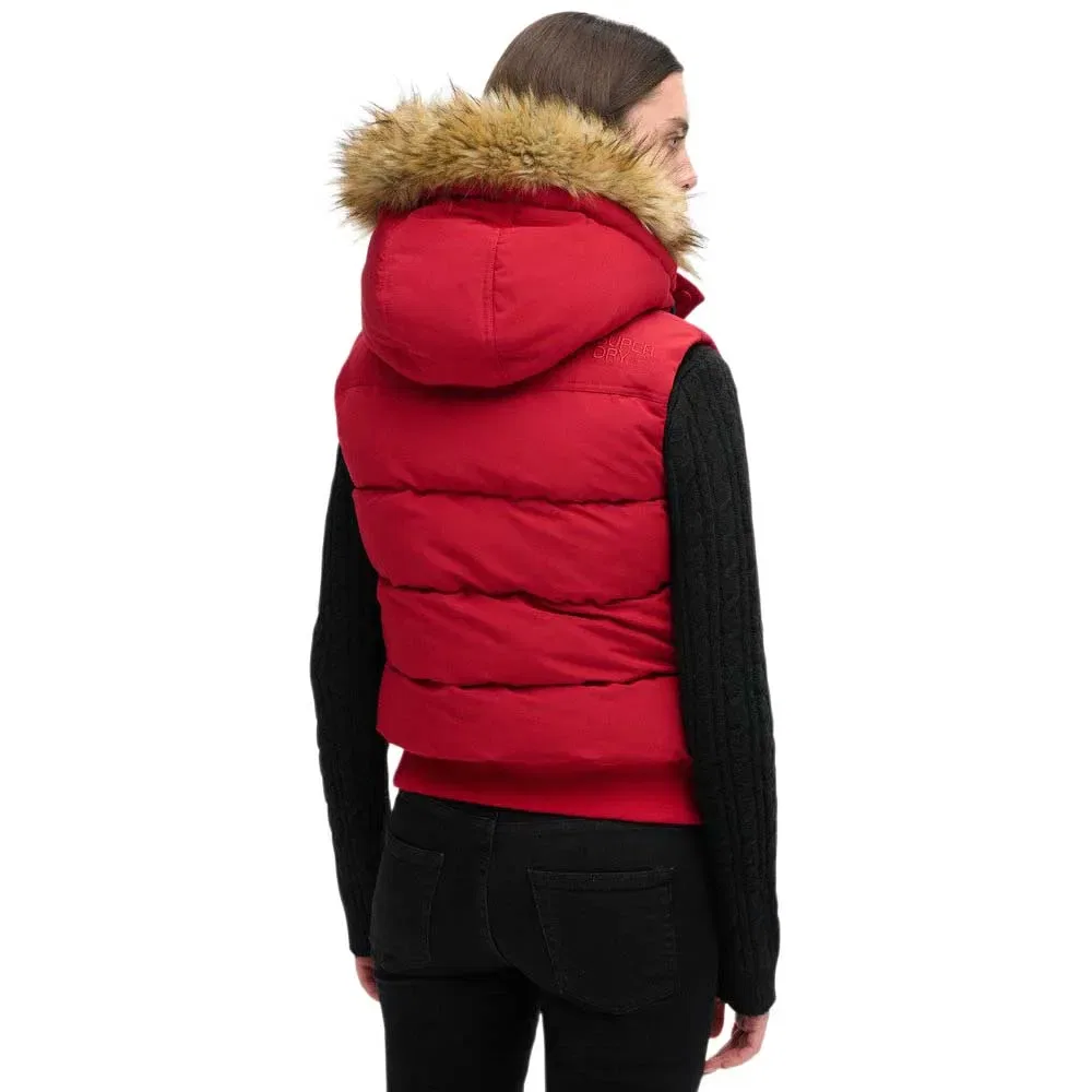 Жилет Superdry Everest Faux Fur, красный — фото 2