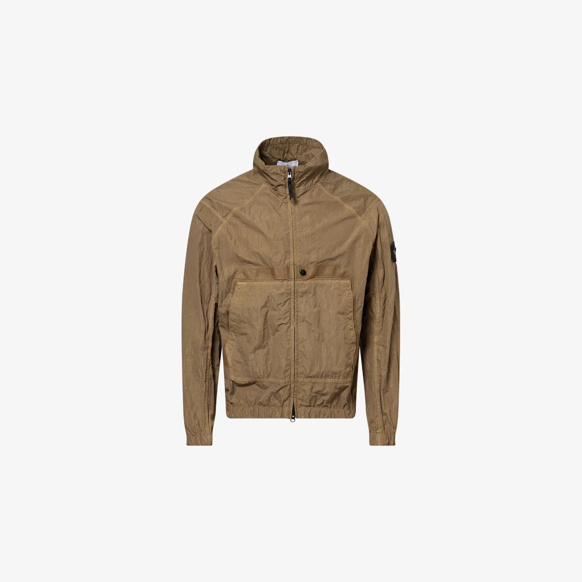 Нейлоновая куртка с воротником-стойкой и ребристой отделкой Stone Island, зеленый