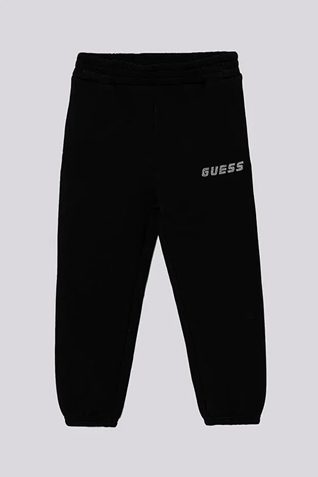 Детские спортивные штаны для девочек с принтом Guess, Black