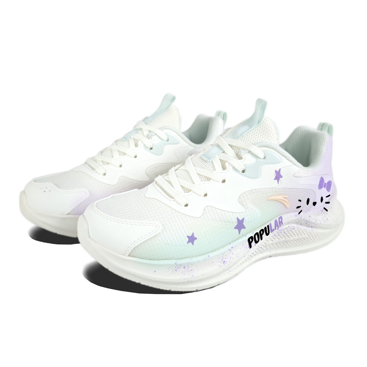 

ANTA Женские противоскользящие износостойкие низкие кроссовки Casual Sprint Running Shoes зеленый фиолетовый непарные