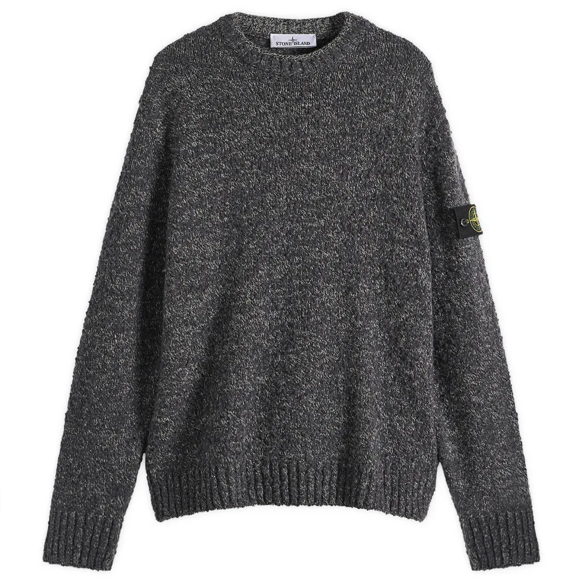 Свитер из шерсти и нейлона с ворсистой текстурой Stone Island, Lead Melange