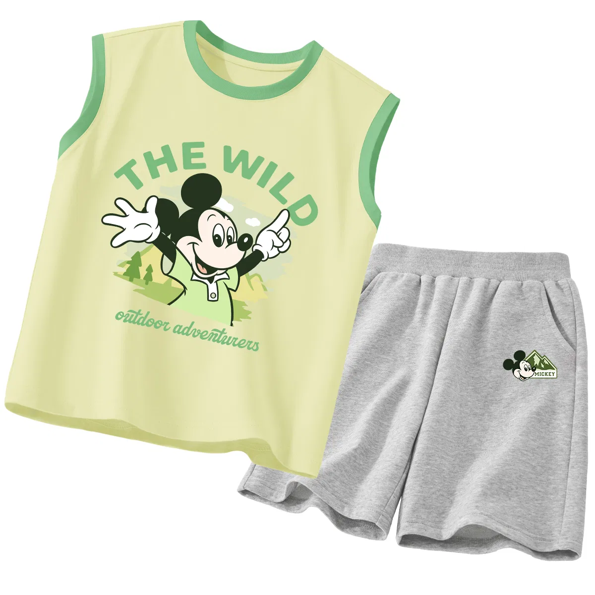 Детский спортивный костюм с круглым вырезом, Disney, Di Hao Jing Green Yellow+Di Hao Jing K Gray