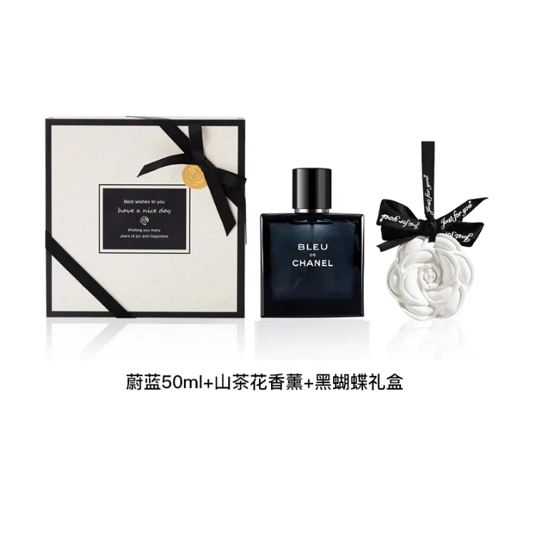 Мужской подарочный набор парфюма Cerulean CHANEL, 50 мл, с ароматерапией камелии и черной бабочкой — фото 3