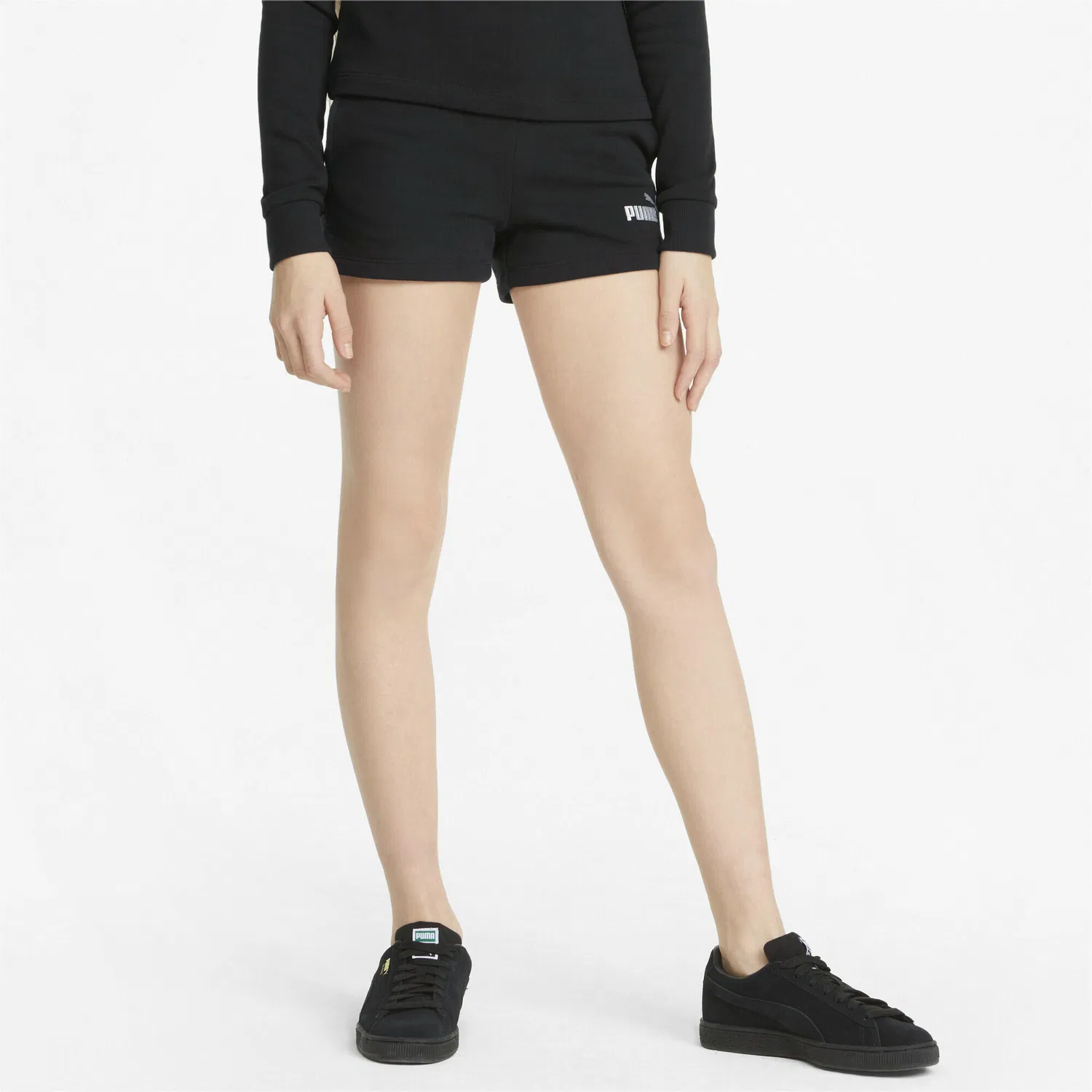 Детские шорты для девочек с принтом Essentials+ Puma, Schwarz Grau — фото 2