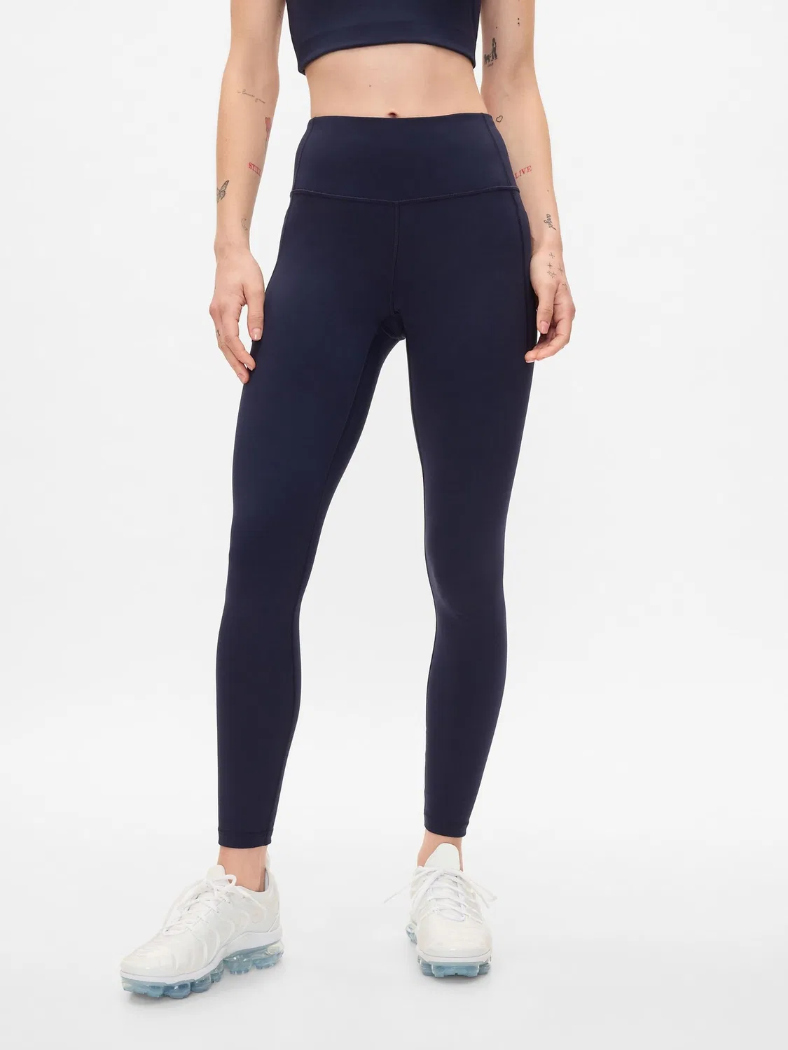 Леггинсы длинные с высокой посадкой Gap, Navy Blue