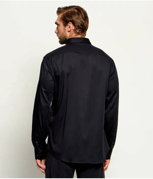 Мужская рубашка с длинным рукавом Emporio Armani, черный — фото 4