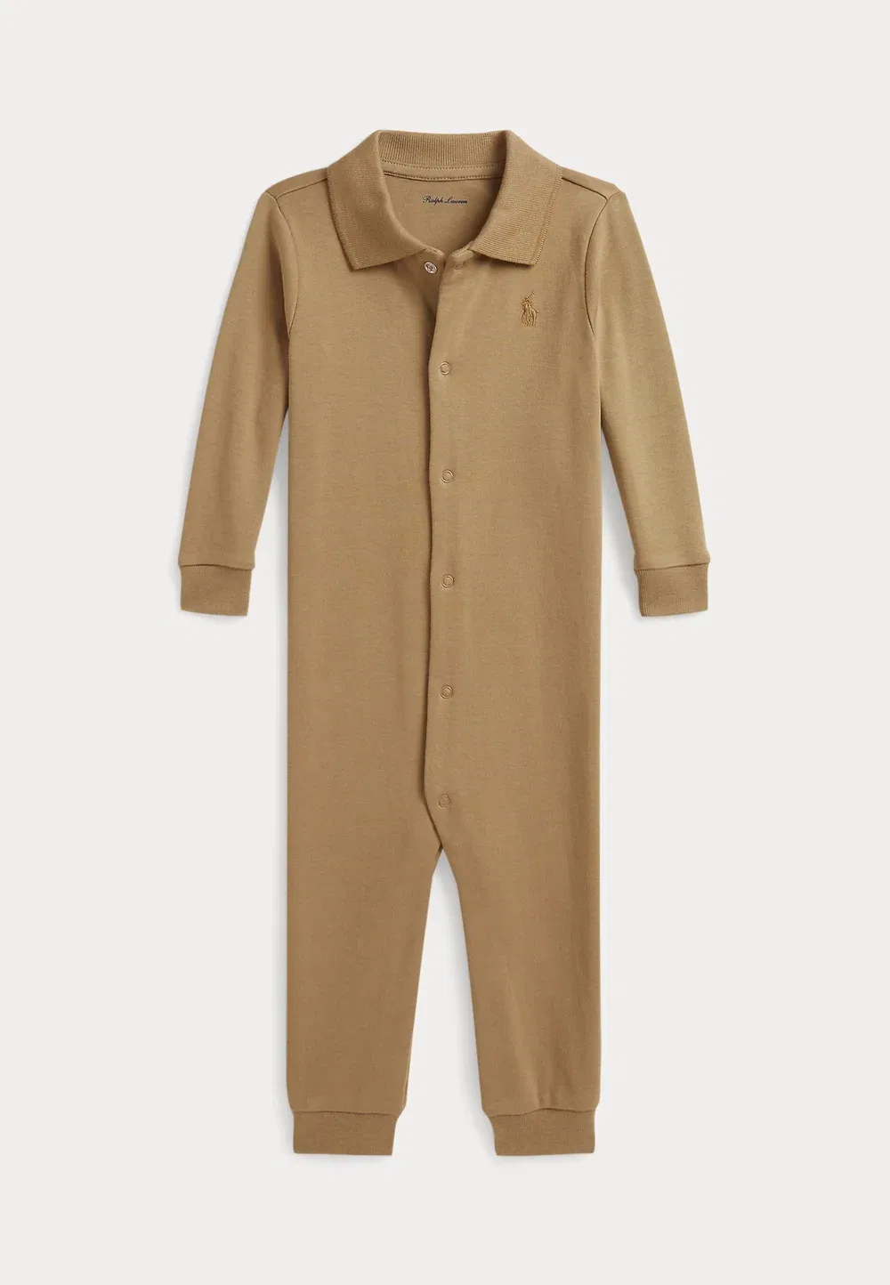 Мягкий хлопковый комбинезон-поло для детей 0-2 лет Polo Ralph Lauren, Camel