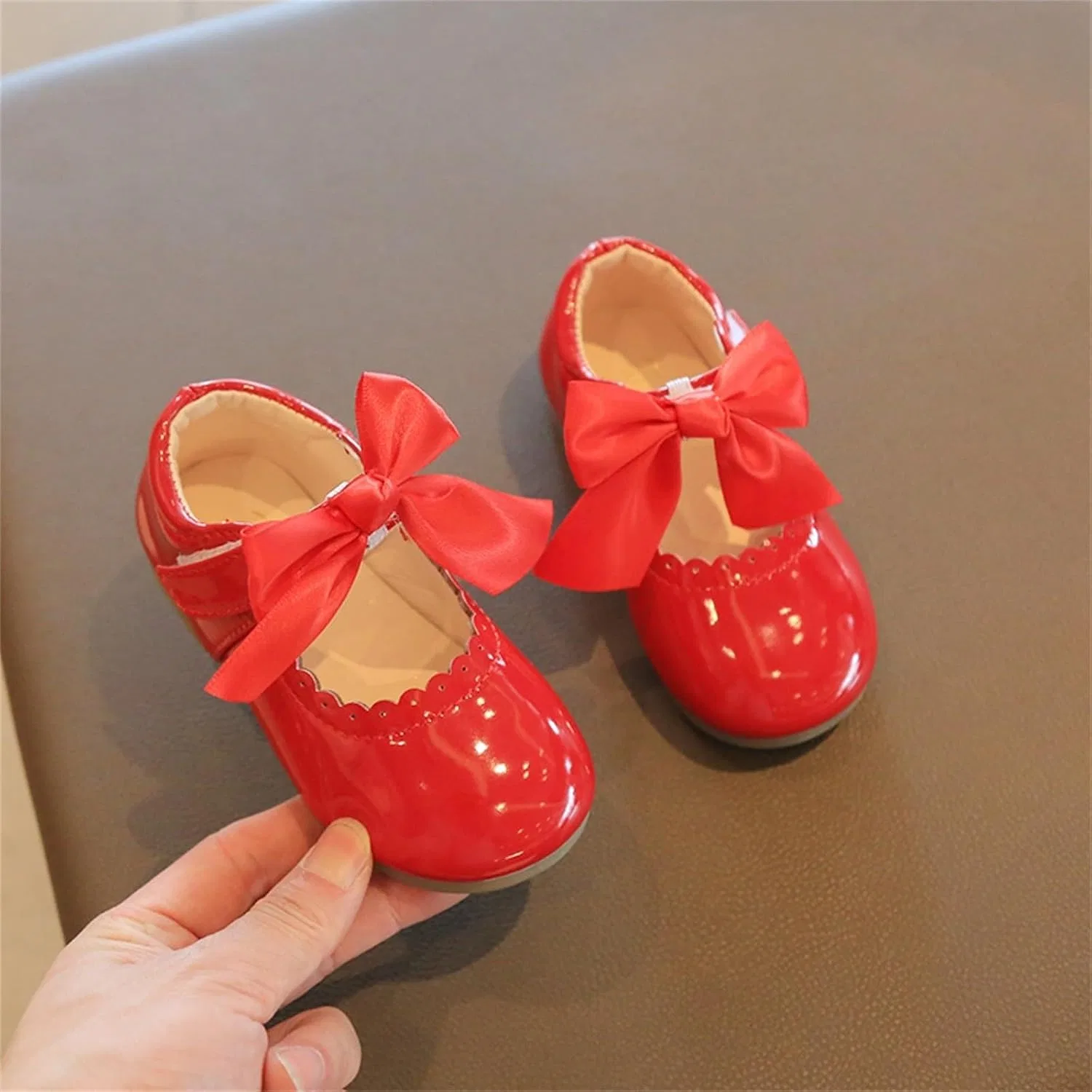 Детские туфли-балетки для девочек с бантом Flower Girl Dress Shoes, Pink — фото 2
