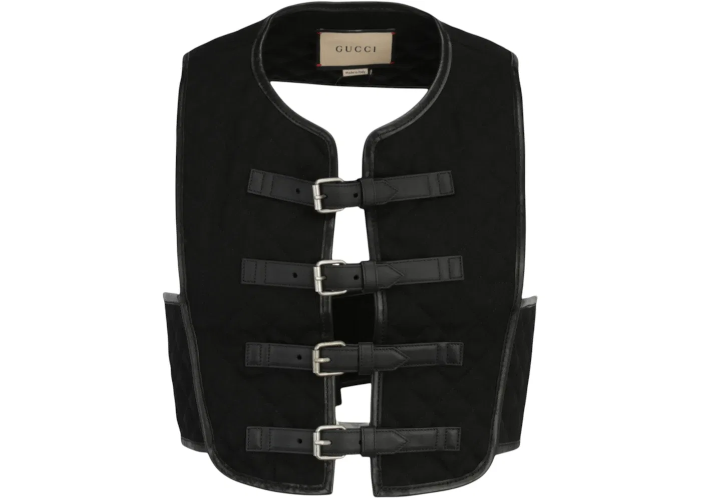 Мужской жилет с квилтингом из габардина Gucci Gilet, Black
