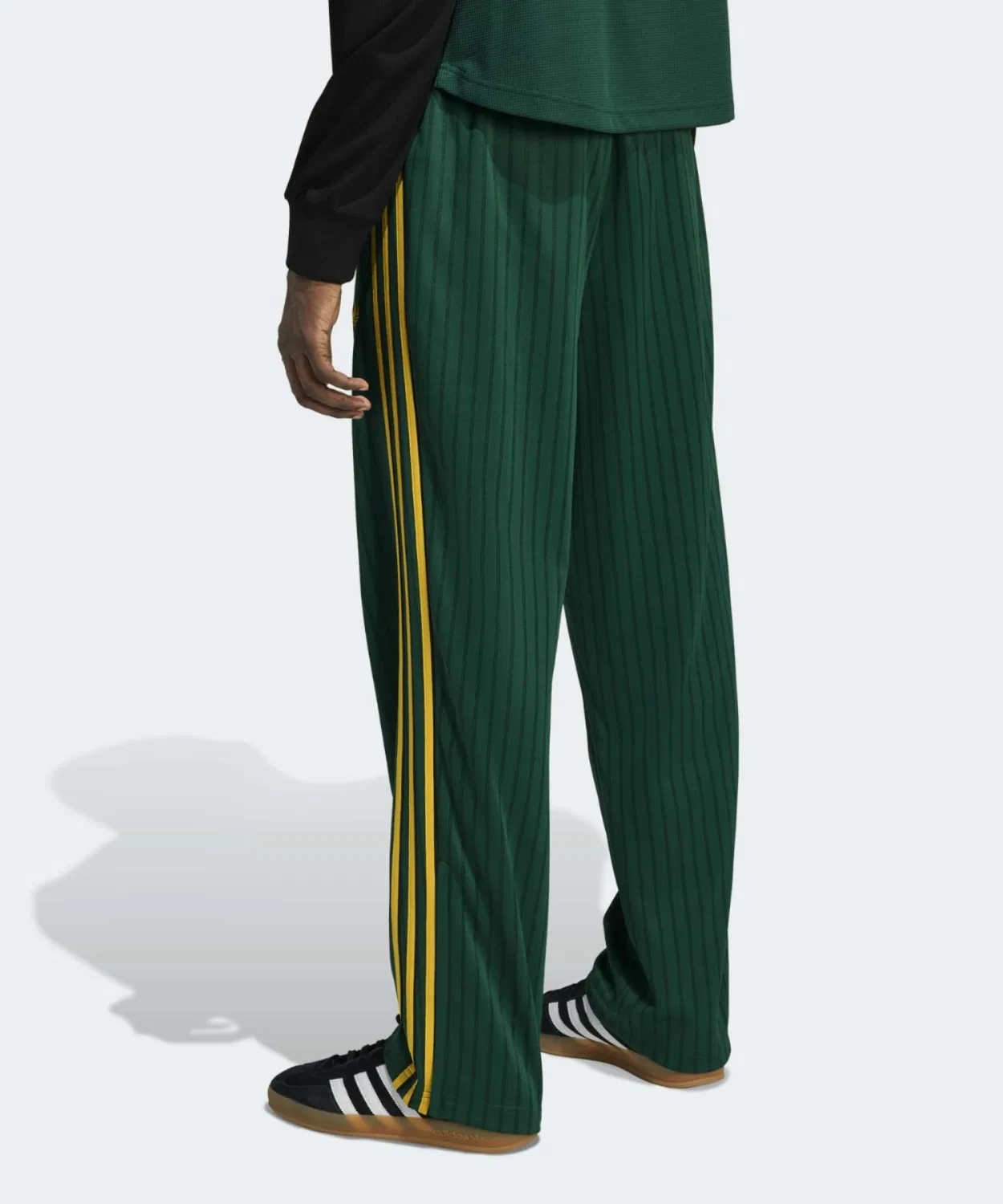 Мужские спортивные брюки свободного кроя с полосками Firebird Pinstripe Adidas Originals, Зеленый — фото 2