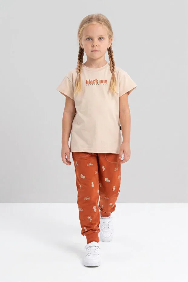 Детский комплект для девочек с принтом Black One, Tile — фото 4