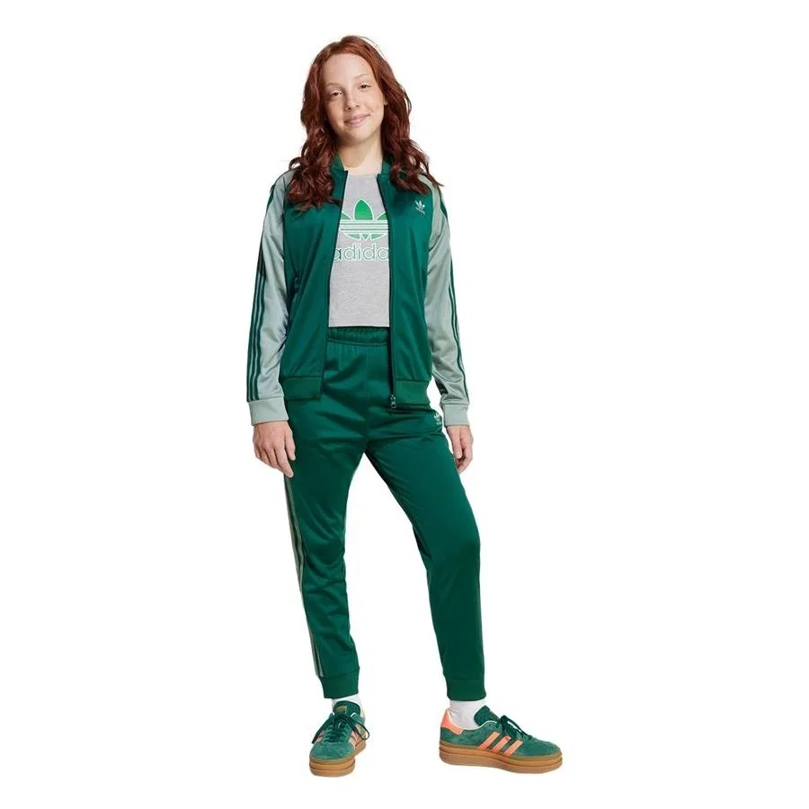 Детская куртка с принтом Adicolor SST Track Top adidas, Зеленый — фото 3
