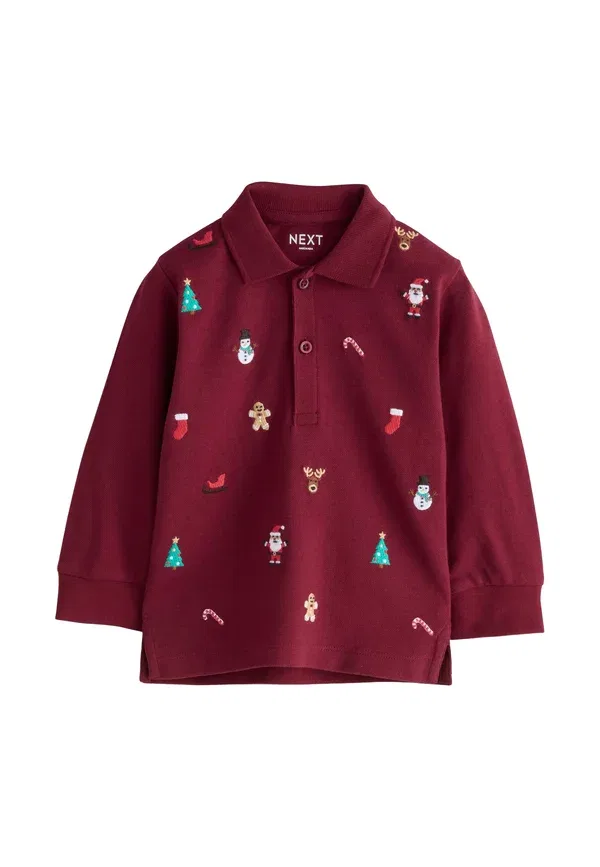 Лонгслив с вышивкой Long sleeved top Next, Berry Red, красный