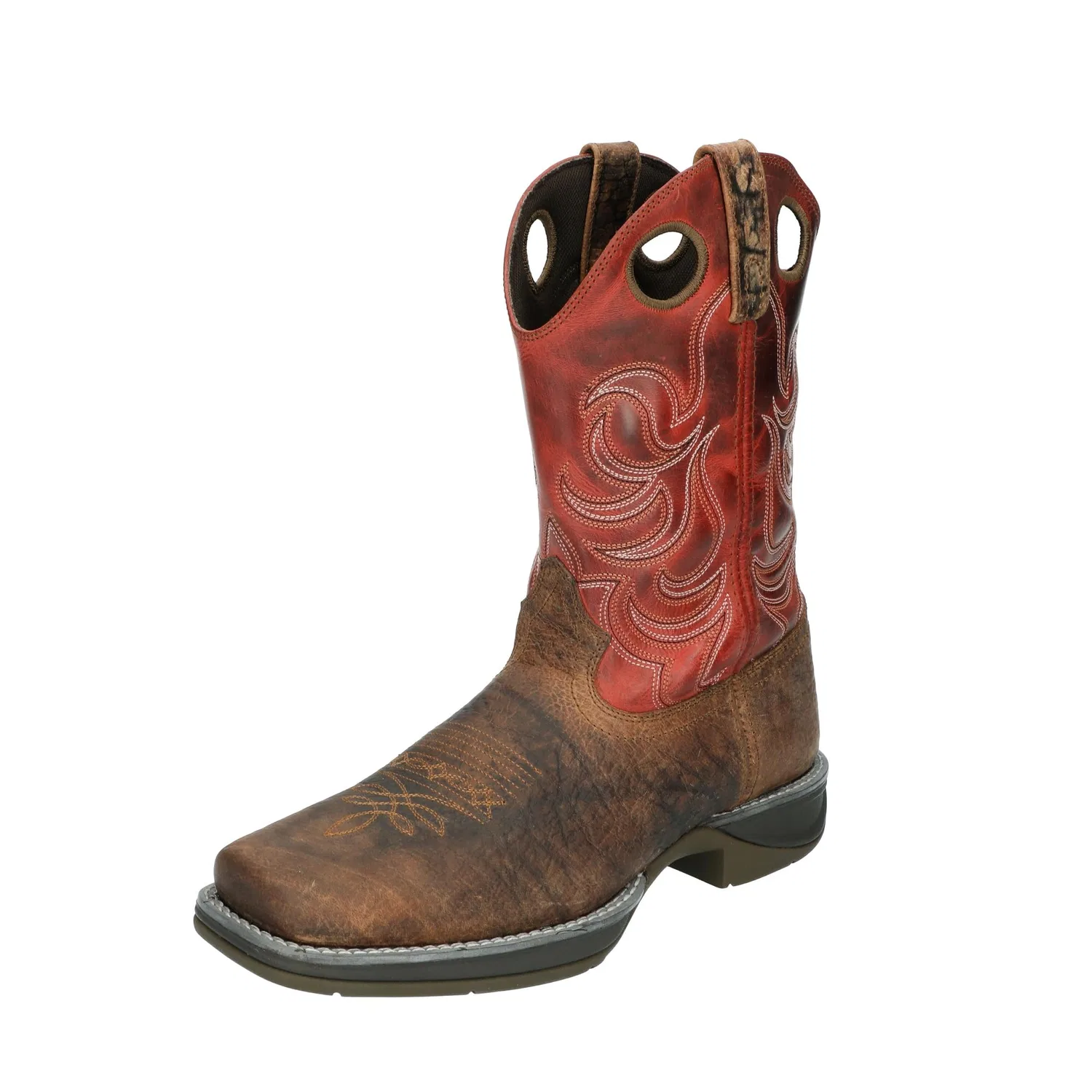 Детские ковбойские сапоги для мальчиков с квадратным носком Leather Autry Western Boots Smoky Mountain Boots, Burnt Apple Brown