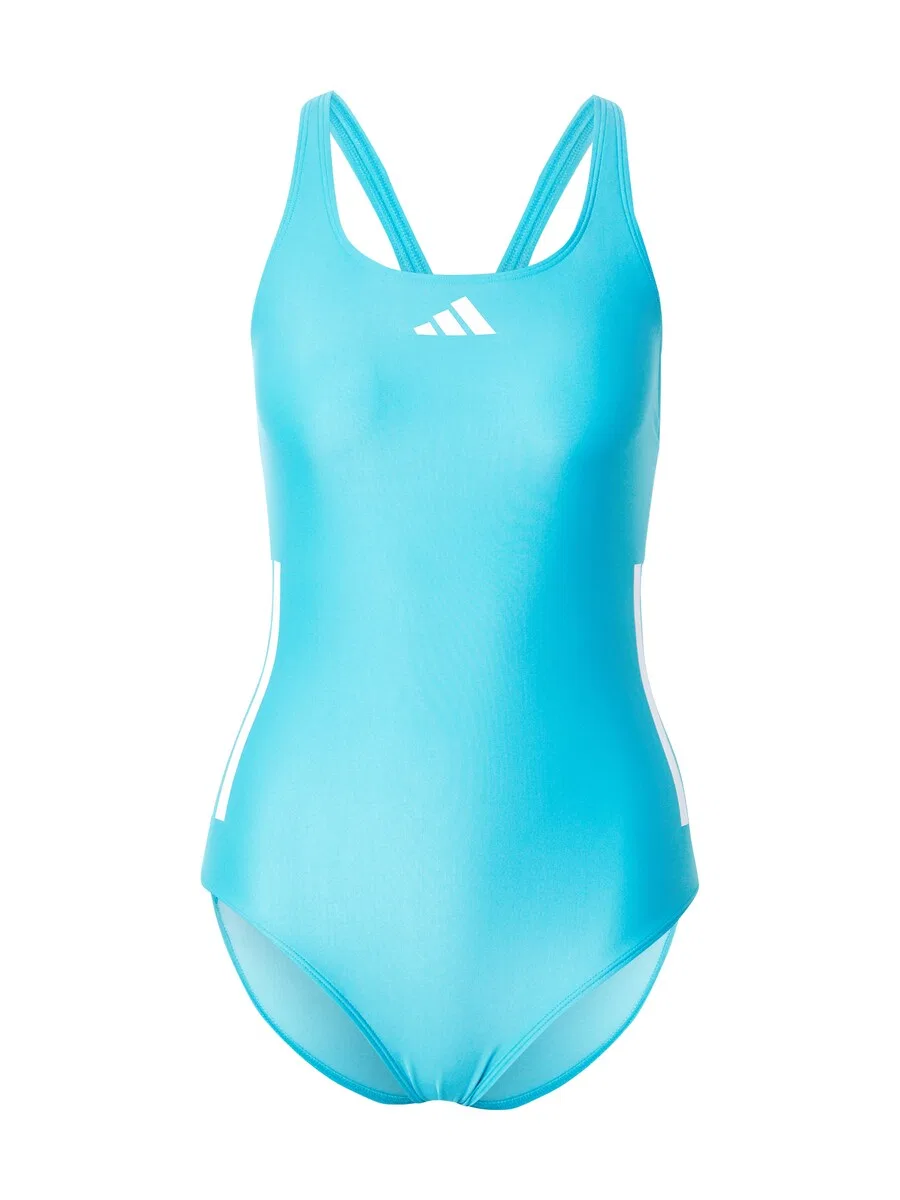 Спортивный купальник ADIDAS PERFORMANCE '3-Stripes C-Back' неоново-синего цвета
