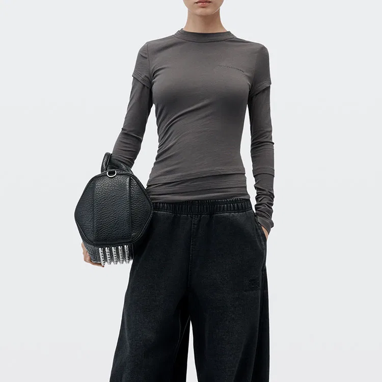 Женская футболка с круглым вырезом Alexander Wang, Charcoal — фото 3