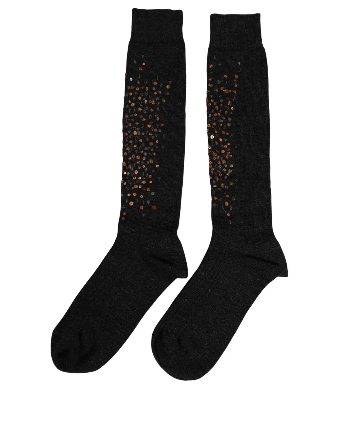 Женские носки до колен с пайетками Knee High Dolce & Gabbana, Dark Gray