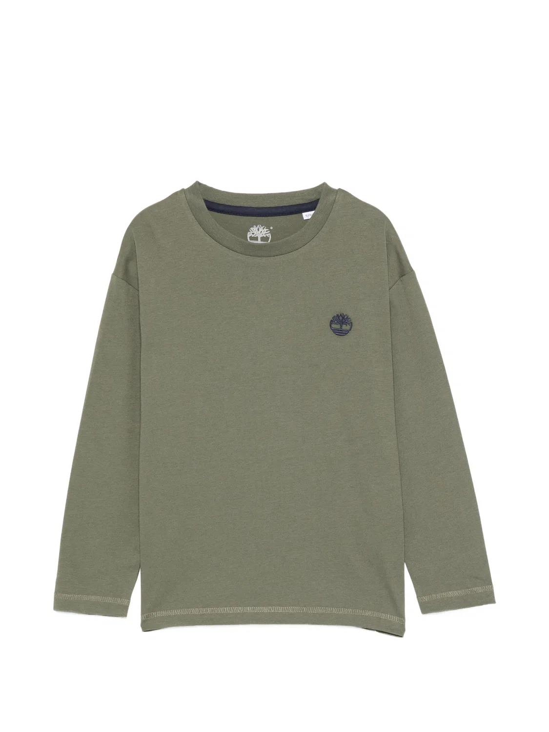 Топ с длинными рукавами и вышитым логотипом Timberland Kids, зеленый