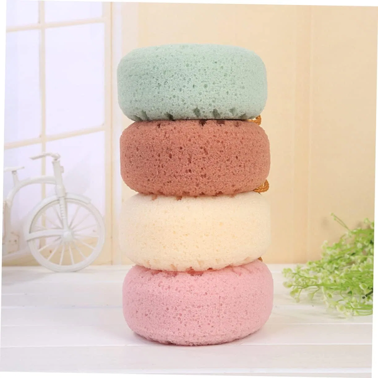 Мочалка для душа Housoutil, 2 шт., 14.5x12.5 см, Sponge — фото 3