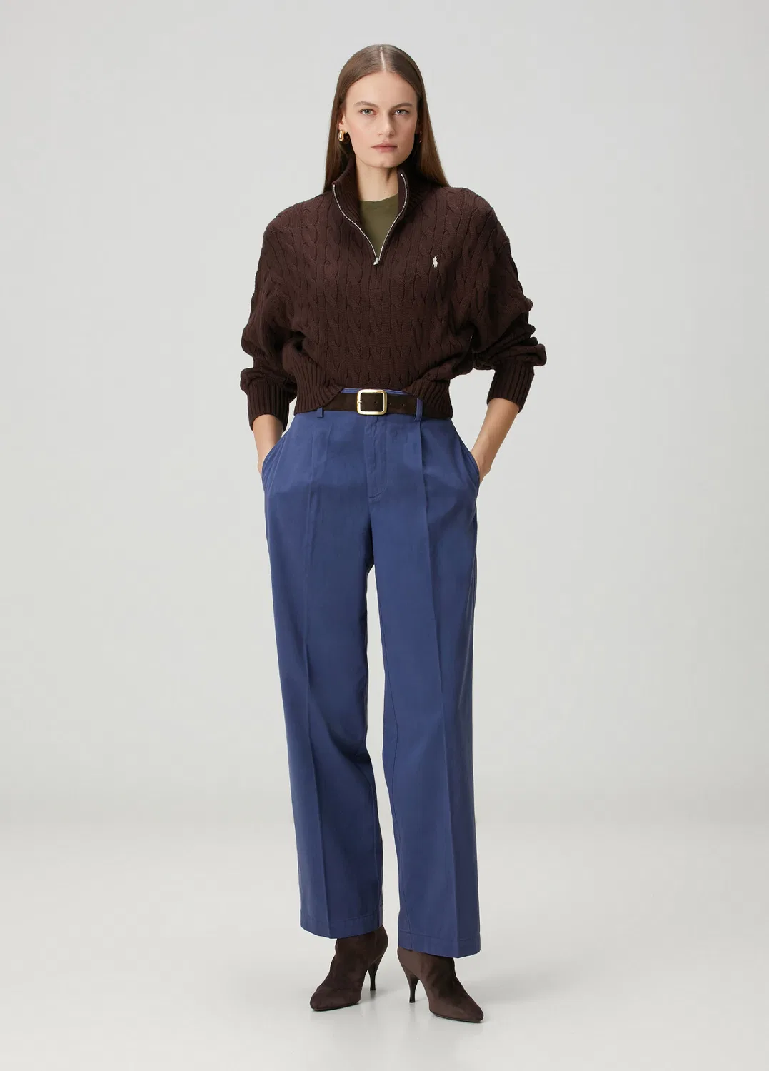 Плиссированные брюки Polo Ralph Lauren, blue
