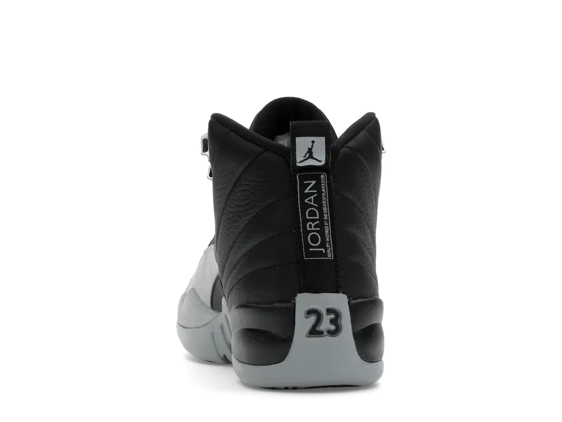 Детские кроссовки высокие с принтом Jordan 12 Retro Barons (GS) Jordan, Black/Wolf Grey-White — фото 4