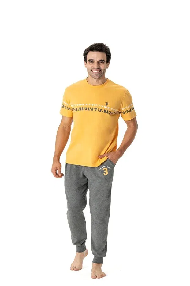 Мужской пижамный комплект с коротким рукавом U.S. Polo Assn., Yellow