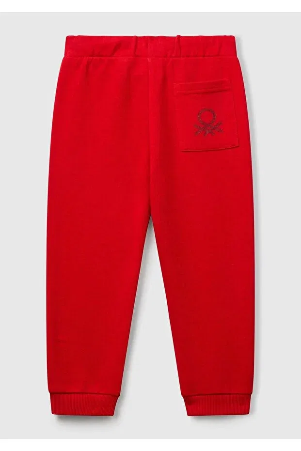 Детские спортивные штаны для мальчиков с принтом Boy'S Red Back Pocket Logo United Colors Of Benetton, Red — фото 3