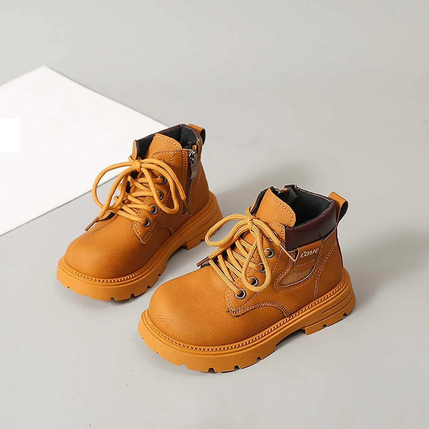 Детские ботинки для девочек с принтом на шнуровке SHOPESSA, Brown — фото 3