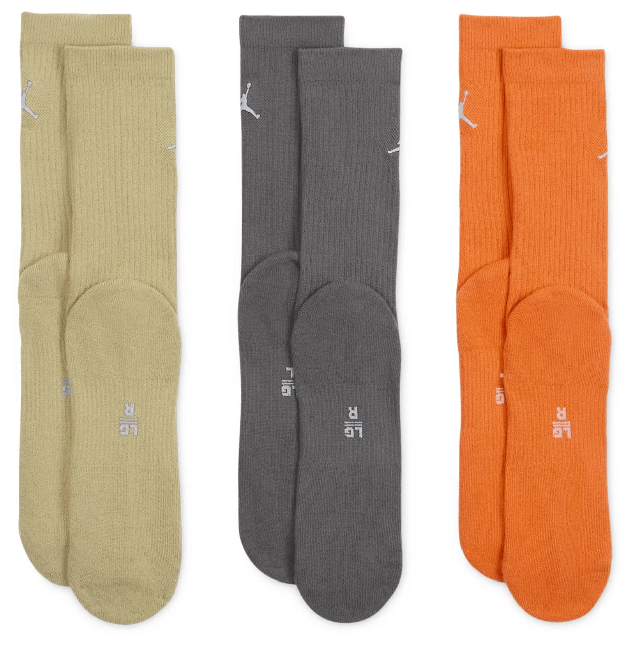 Носки мужские Every Day Cushioned Crew 3 Pack Jordan, цвет Starfish/Multi — фото 3