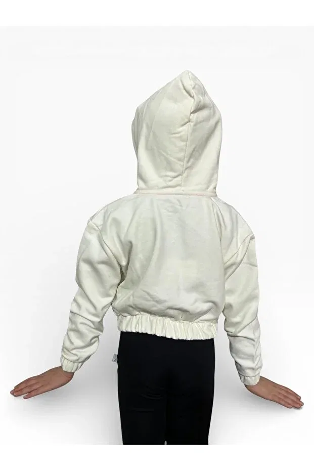 Детское худи для девочек с длинным рукавом Sportswear She Can Wear, White — фото 3