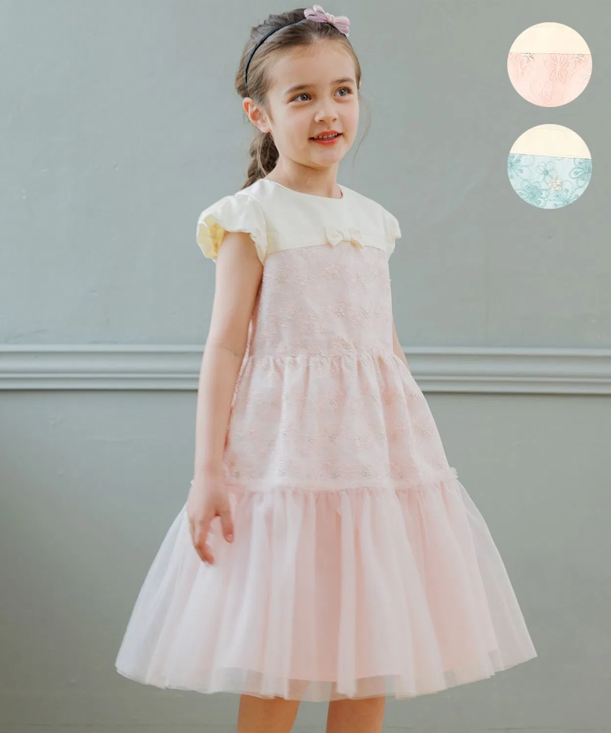 Детское платье из тюля Blossom Kumikyoku KIDS, Розовое