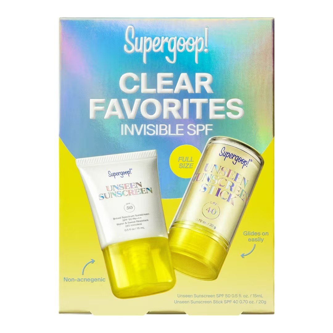 

Набор солнцезащитных средств Supergoop! Clear Favorites Invisible SPF, 2 предмета